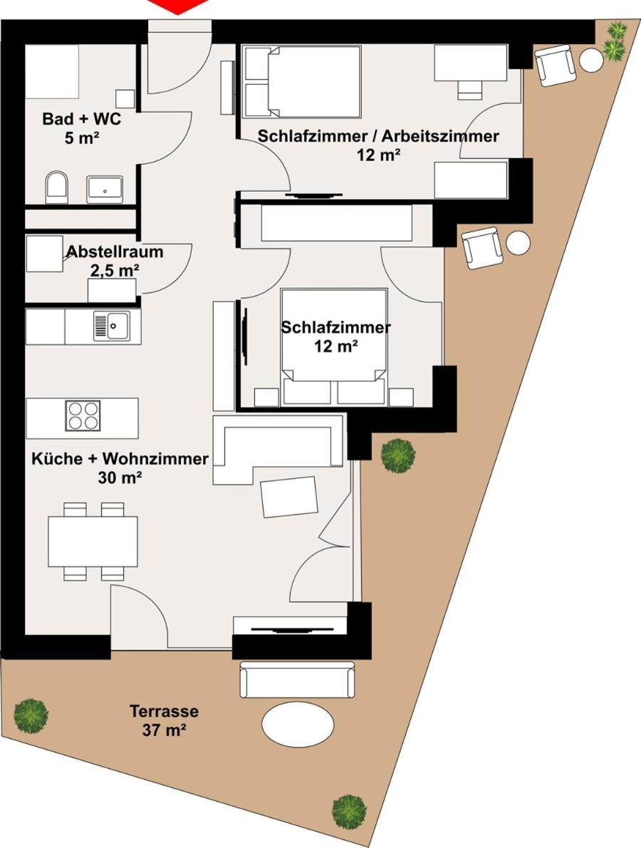 Luxusapartment Mit 40 Qm Terrasse, E-Parkplatz Und Parkplatz Graz Kültér fotó